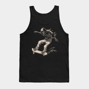 Skeleton skateboarding Tank Top